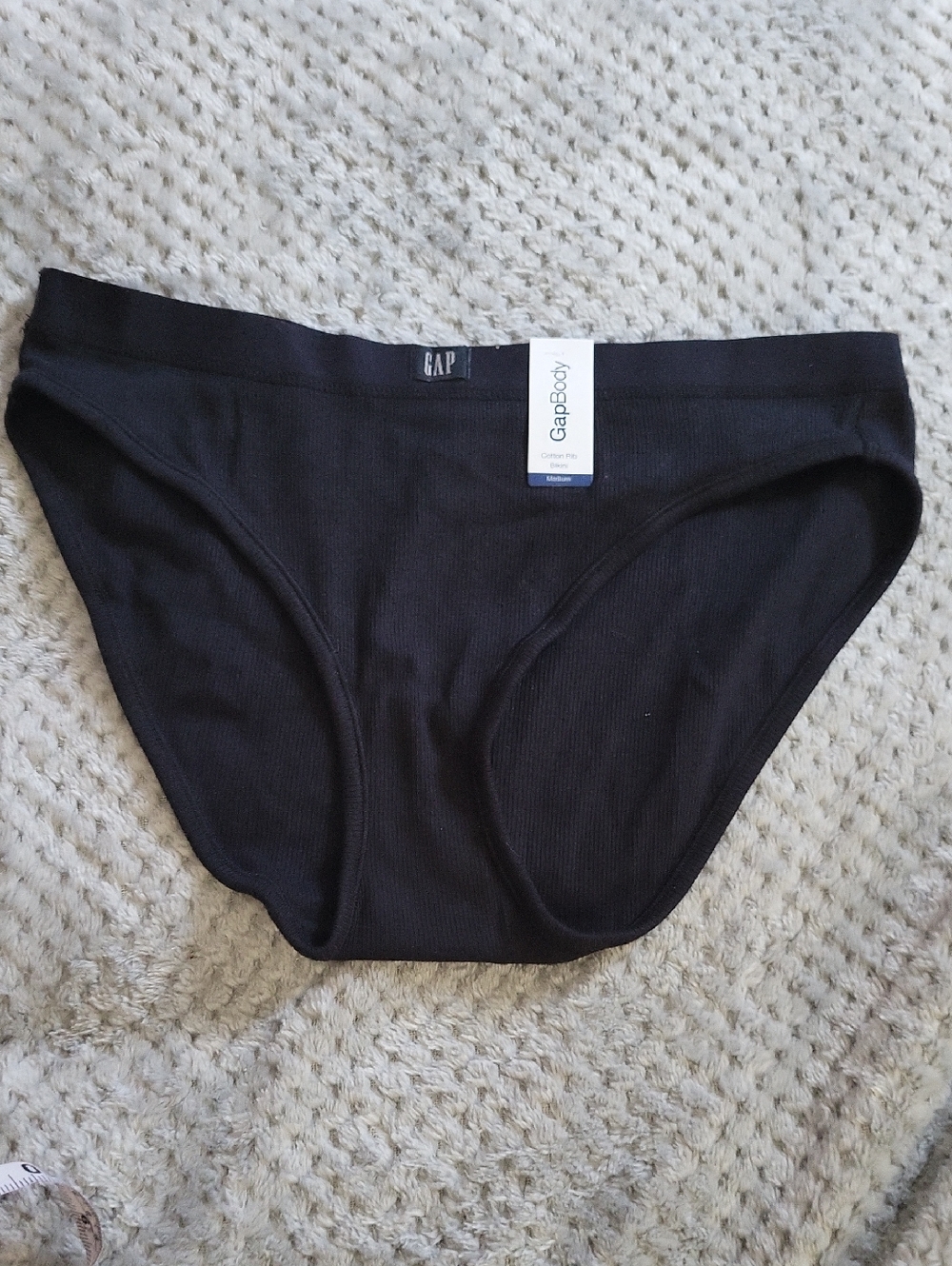 Nwt GAP Black Ribbed Bikini Brief Medium